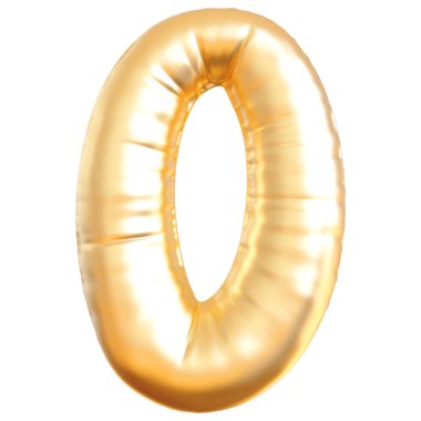 Altın Baloncuk 3D Numara 0