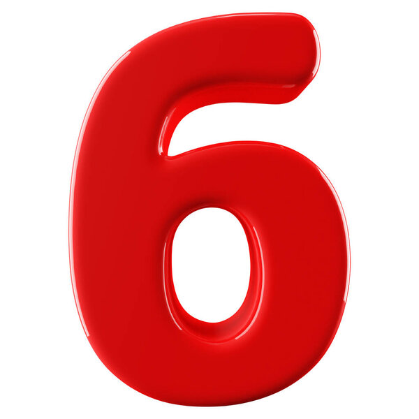 Красный 3D Номер 6