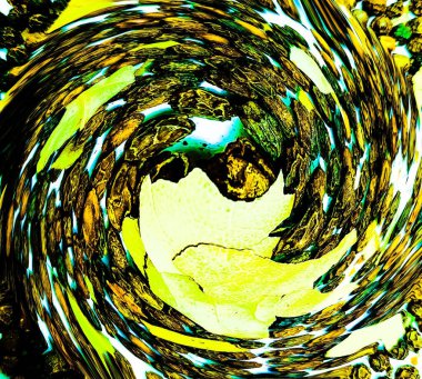 Yağlı boya lekeleri, yağ lekeleri ve altın su dokusuyla soyut bir arkaplan.