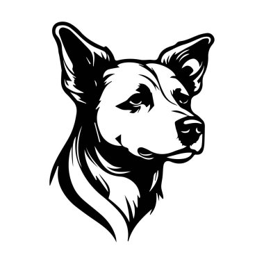 Köpek Başı Siyah Tek Renkli Simge logosu