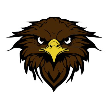 Kartal başlı kahverengi logo beyaz arkaplanda izole edildi