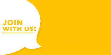 Konuşma balonu pankartımıza katılın. İş, pazarlama ve reklam için kullanılır..