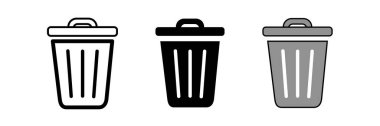 Çöp ikonu vektör illüstrasyonu. Grafik ve web tasarım koleksiyonu için çöp sembolü satırı, dolgu ve renk simgesi