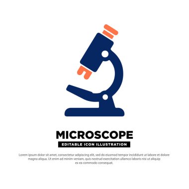Mikroskop Simgesi. Laboratuvar Microscope Side View. Düzenlenebilir Vektör Simgesi.