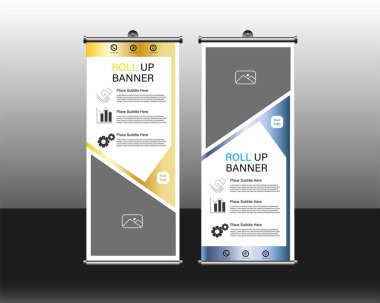 Pankart tasarımı, broşür afiş tasarım şablonu şablonu şablonu, soyut arkaplan, modern x pankart, dikdörtgen boyut, düzenlenebilir şablon, altın ve gümüş rengi