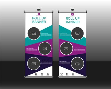 Pankart tasarımı, broşür afiş tasarım şablonu şablonu şablonu, soyut arkaplan, modern x pankart, dikdörtgen boyut, düzenlenebilir şablon, 3 yuvarlak boşluk