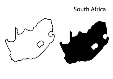 Güney Afrika harita vektör çizimi, Güney Afrika harita silueti