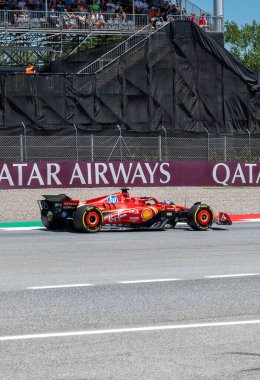 İspanya GP F1 2024, 19-23 Haziran 2024, Montmel, Barcelona İspanya - Scuderia Ferrari SF24, pista a a Barcellona GP Spagna 2024