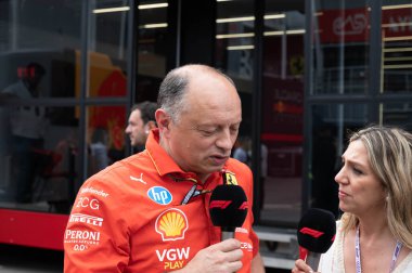 İspanya GP F1 2024 19-23 Haziran 2024 Montmel, Barcelona İspanya - Frederic Vasseur takım müdürü Scuderia Ferrari 2024