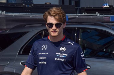 Macaristan GP F1 2024, 17 Temmuz 2024, Budapeşte, Macaristan - Williams 'ın Formula 1 Logan Sargeant sürücüsü
