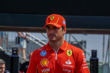 Macaristan GP F1 2024 19 Temmuz 2024 tarihinde Budapeşte, Macaristan - Ferrari için Formula 1 Carlos Sainz sürücüsü