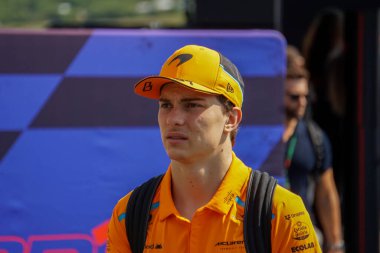 Macaristan GP F1 2024 19 Temmuz 2024 tarihinde Macaristan 'ın Budapeşte kentinde - McLaren Formula 1 pilotu Oscar Piastri