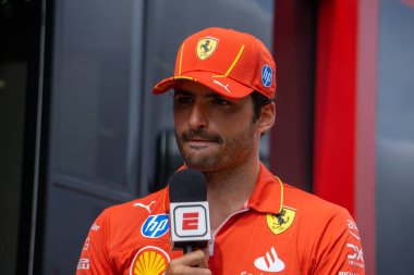 Belçika GP F1 2024, 25 Temmuz 2024, Spa Francorchamps, Belçika - Ferrari Formula 1 Carlos Sainz sürücüsü