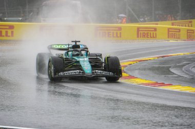 Belçika GP F1 2024, 27 Temmuz 2024, Spa Francorchamps, Belçika - Aston Martin için Formula 1 Lance Stroll sürücüsü