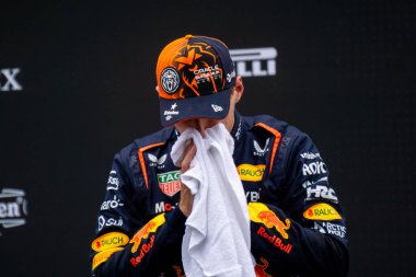 Belçika GP F1 2024, 27 Temmuz 2024, Spa Francorchamps, Belçika - Red Bull için Formula 1 Max Verstappen sürücüsü