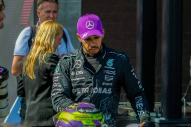 Belçika GP F1 2024, 28 Temmuz 2024, Spa Francorchamps, Belçika - Mercedes için Formula 1 Lewis Hamilton sürücüsü