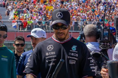 Belçika GP F1 2024, 28 Temmuz 2024, Spa Francorchamps, Belçika - Mercedes için Formula 1 Lewis Hamilton sürücüsü