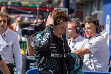 Belçika GP F1 2024, 28 Temmuz 2024, Spa Francorchamps, Belçika - Mercedes için Formula 1 George Russell sürücüsü