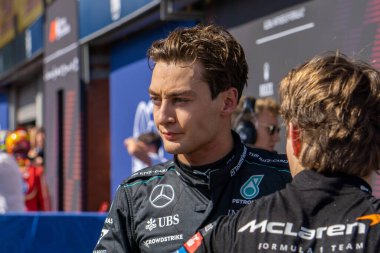 Belçika GP F1 2024, 28 Temmuz 2024, Spa Francorchamps, Belçika - Mercedes için Formula 1 George Russell sürücüsü