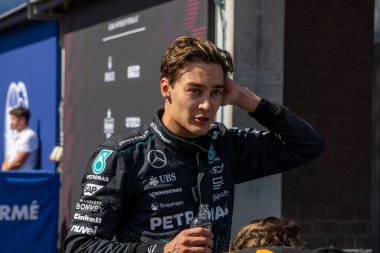 Belçika GP F1 2024, 28 Temmuz 2024, Spa Francorchamps, Belçika - Mercedes için Formula 1 George Russell sürücüsü