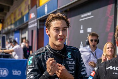 Belçika GP F1 2024, 28 Temmuz 2024, Spa Francorchamps, Belçika - Mercedes için Formula 1 George Russell sürücüsü