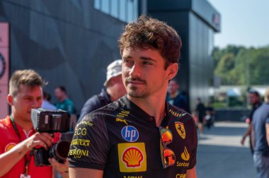 İtalyan GP F1 2024, 27 Ağustos 2024, Monza, İtalya - Formula 1 Charles Leclerc Ferrari sürücüsü