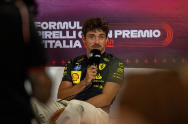 İtalyan GP F1 2024, 27 Ağustos 2024, Monza, İtalya - Formula 1 Charles Leclerc Ferrari sürücüsü