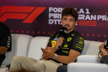 İtalyan GP F1 2024, 27 Ağustos 2024, Monza, İtalya - Formula 1 Charles Leclerc Ferrari sürücüsü