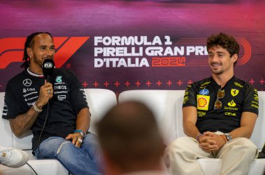 İtalyan GP F1 2024, 27 Ağustos 2024, Monza, İtalya - Formula 1 Charles Leclerc Ferrari sürücüsü