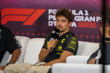 İtalyan GP F1 2024, 27 Ağustos 2024, Monza, İtalya - Formula 1 Charles Leclerc Ferrari sürücüsü