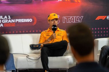 İtalyan GP F1 2024, 27 Ağustos 2024, Monza, İtalya - McLaren Formula 1 Norris sürücüsü