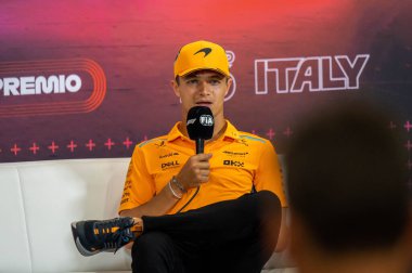 İtalyan GP F1 2024, 27 Ağustos 2024, Monza, İtalya - McLaren Formula 1 Norris sürücüsü
