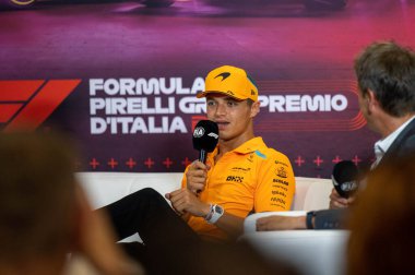 İtalyan GP F1 2024, 27 Ağustos 2024, Monza, İtalya - McLaren Formula 1 Norris sürücüsü