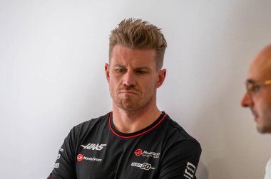 İtalyan GP F1 2024, 27 Ağustos 2024, Monza, İtalya - Formula 1 Nico Hulkenberg Haas sürücüsü