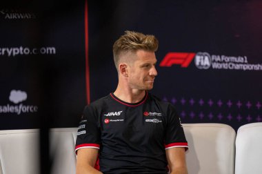 İtalyan GP F1 2024, 27 Ağustos 2024, Monza, İtalya - Formula 1 Nico Hulkenberg Haas sürücüsü