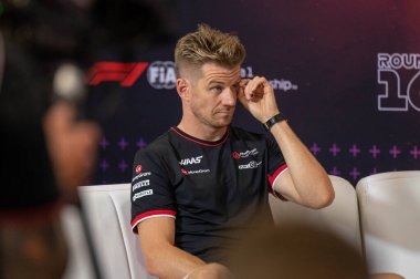 İtalyan GP F1 2024, 27 Ağustos 2024, Monza, İtalya - Formula 1 Nico Hulkenberg Haas sürücüsü