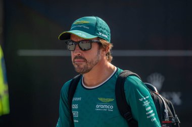 İtalyan GP F1 2024, 30 Ağustos 2024, Monza, İtalya - Aston Martin 'in Formula 1 Fernando Alonso sürücüsü