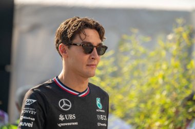 İtalyan GP F1 2024, 30 Ağustos 2024, Monza, İtalya - Mercedes sürücüsü George Russell