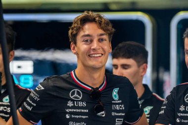 İtalyan GP F1 2024, 30 Ağustos 2024, Monza, İtalya - Mercedes sürücüsü George Russell