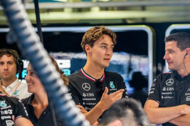 İtalyan GP F1 2024, 30 Ağustos 2024, Monza, İtalya - Mercedes sürücüsü George Russell