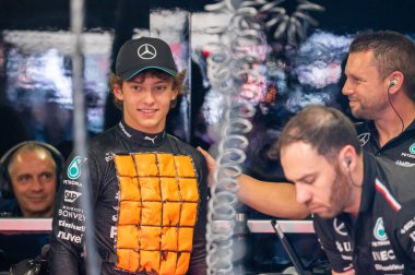 İtalyan GP F1 2024, 30 Ağustos 2024, Monza, İtalya - Mercedes 'in Formula 1 Kimi Antonelli sürücüsü