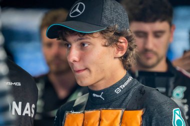 İtalyan GP F1 2024, 30 Ağustos 2024, Monza, İtalya - Mercedes 'in Formula 1 Kimi Antonelli sürücüsü