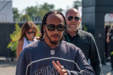 İtalyan GP F1 2024, 30 Ağustos 2024, Monza, İtalya - Mercedes için Formula 1 Lewis Hamilton sürücüsü