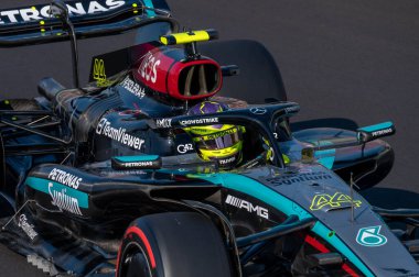 İtalyan GP F1 2024, 30 Ağustos 2024, Monza, İtalya - Mercedes için Formula 1 Lewis Hamilton sürücüsü