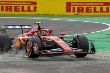 İtalyan GP F1 2024, 1 Eylül 2024, Monza, İtalya - Ferrari Formula 1 Carlos Sainz sürücüsü