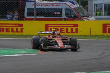 İtalyan GP F1 2024, 1 Eylül 2024, Monza, İtalya - Ferrari Formula 1 Carlos Sainz sürücüsü