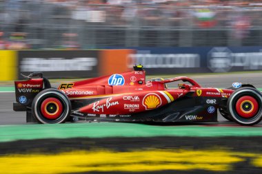 İtalyan GP F1 2024, 1 Eylül 2024, Monza, İtalya - Ferrari Formula 1 Carlos Sainz sürücüsü