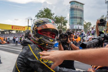 İtalyan GP F1 2024, 1 Eylül 2024, Monza, İtalya - Ferrari Formula 1 Charles Leclerc sürücüsü