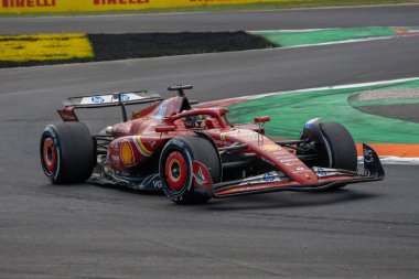 İtalyan GP F1 2024, 1 Eylül 2024, Monza, İtalya - Ferrari Formula 1 Charles Leclerc sürücüsü