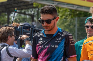 İtalyan GP F1 2024, 1 Eylül 2024, Monza, İtalya - Formula 1 Esteban Ocon Alp sürücüsü